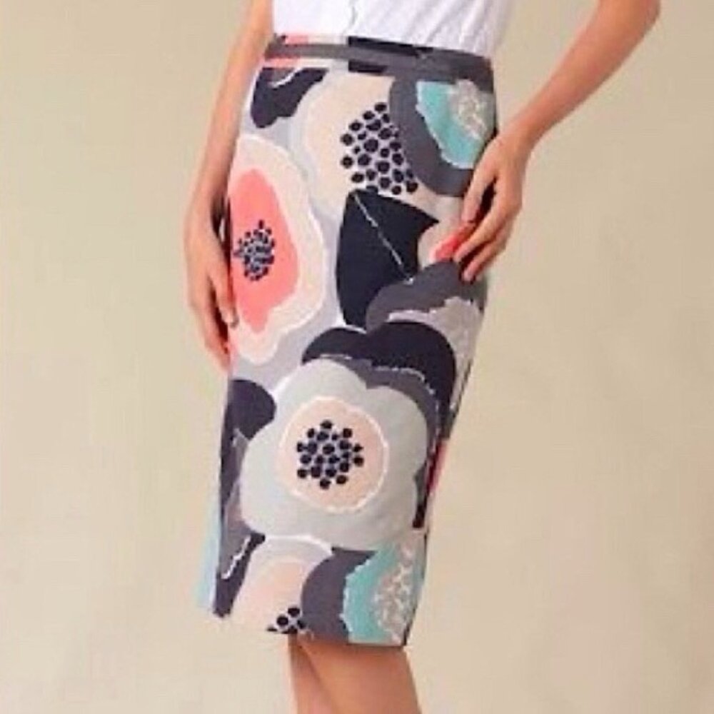 Boden Pencil Skirt US 6R Women's Floral Lined 100% Cotton W6439